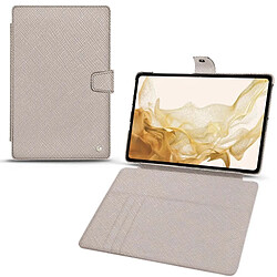 Housse cuir Samsung Galaxy Tab S8 - Rabat portefeuille - Taupe innocent ( Pantone #d6d2c4 ) - NOREVE