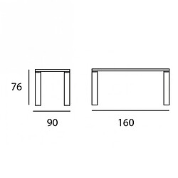 Inside 75 Table repas ECO 6 couverts 160 x 90 cm pieds bois plateau chêne noueux