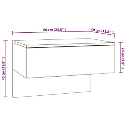 vidaXL Table de chevet murale Blanc pas cher