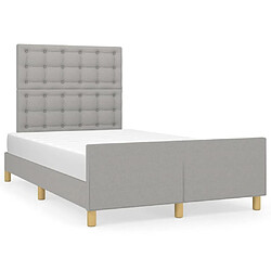 Maison Chic Lit adulte - Cadre Structure de lit avec tête de lit Contemporain Gris clair 120x200 cm Tissu -MN97843