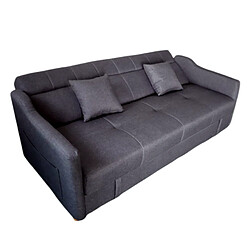 Acheter Concept Usine Canapé convertible avec coffre en tissu gris foncé 3 places ADARE