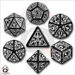 Q Workshop Steampunk Dice Black/White (7 Stk) Board Game