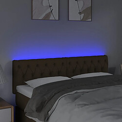 Avis Maison Chic Tête de lit scandinave à LED,meuble de chambre Marron foncé 144x7x78/88 cm Tissu -MN62571