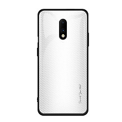 Wewoo Coque Pour OnePlus 7 étui de protection en verre dégradé de texture blanc