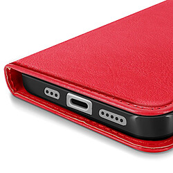 Mayaxess Étui pour iPhone 16 Portefeuille avec Dragonne Rouge pas cher