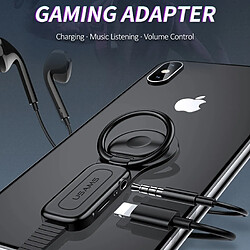 Acheter Wewoo Adaptateur Lightning au connecteur audio 3,5 mm Lightning Support de bague charge rapide (Noir)