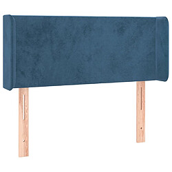 Maison Chic Tête de lit scandinave avec oreilles,meuble de chambre Bleu foncé 93x16x78/88 cm Velours -MN73609