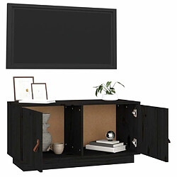 Acheter Maison Chic Meuble TV scandinave - Banc TV pour salon Noir 80x34x40 cm Bois de pin massif -MN66649