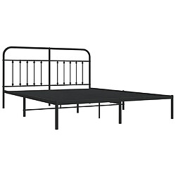 Maison Chic Lit adulte - Cadre de lit métal avec tête de lit,Structure du lit Contemporain pour chambre noir 183x213 cm -MN94366 pas cher