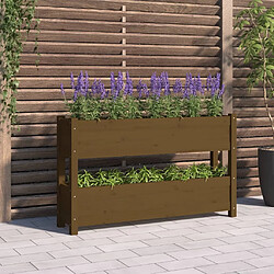 Maison Chic Jardinière,Bac à fleurs - pot de fleur Marron miel 112x25x66 cm Bois massif de pin -GKD37842