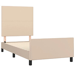 Acheter Maison Chic Lit adulte - Cadre Structure de lit avec tête de lit Contemporain Cappuccino 90x200 cm Similicuir -MN35120