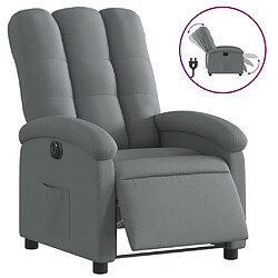 vidaXL Fauteuil inclinable électrique Gris foncé Tissu