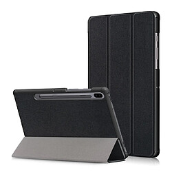 Etui en PU triple pli noir pour votre Samsung Galaxy Tab S6 T860/T865