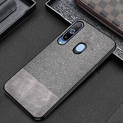 Wewoo Coque Rigide Housse de protection en tissu PU épissage antichoc pour Galaxy A70 Gris