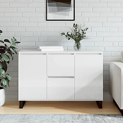 vidaXL Buffet blanc brillant 104x35x70 cm bois d'ingénierie 