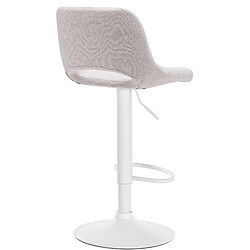 Acheter Decoshop26 Tabourets de bar chaises haute x2 avec repose-pieds en tissu crème piètement métallique blanc 10_0004099