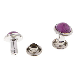 Avis 20 sets rivets turquoises en plastique pour sac bricolage cuir violet