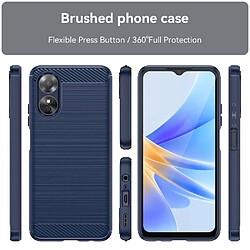 Htdmobiles Coque pour Oppo A17 - housse etui silicone gel carbone + film ecran - BLEU FONCE