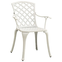 Maison Chic Table de bistro et chaises d'extérieur 3 pcs,Ensemble de bistro de jardin pour relax Aluminium coulé Blanc -GKD800367