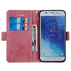 Wewoo Housse Coque Etui à rabat horizontal multifonctionnel en cuir avec fente pour carte et support Galaxy J7 2018 rose pas cher