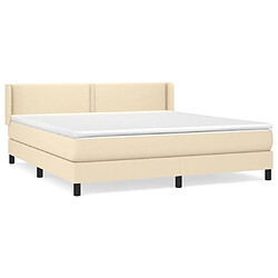 vidaXL Sommier à lattes de lit avec matelas Crème 180x200 cm Tissu