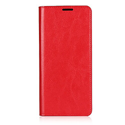 Etui en cuir véritable Cheval fou avec support rouge pour votre Sony Xperia 10 II