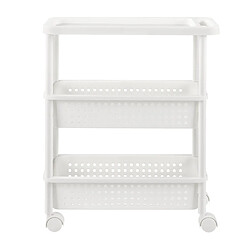 Helloshop26 Meuble de rangement à roulettes chariot roulant tour de rangement cuisine 77 cm blanc 03_0002852