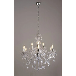 Luminaire Center Chandelier sans abats jours Floria Chrome poli 9 ampoules 76cm