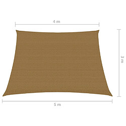 vidaXL Voile d'ombrage 160 g/m² Taupe 4/5x3 m PEHD pas cher