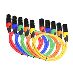 Acheter 10pcs Câble XLR ,Câble Audio de Microphone Mâle à Femelle 5 couleurs, Équilibré 3 Broches pour Amplificateur 1 m