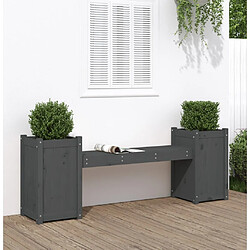 Maison Chic Banc d'extérieur | Banc avec jardinières gris 180x36x63 cm bois massif de pin -GKD48113