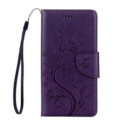 Wewoo Housse Étui Violet pour Huawei Honor 5c fleurs pressées motif papillon horizontal en cuir flip avec support & Slots de cartes Portefeuille & Longe