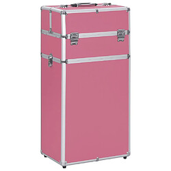 vidaXL Chariot de maquillage Aluminium Rose