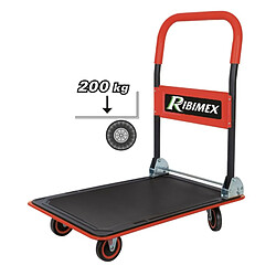 Ribimex Chariot Transport 4 Roues 200 Kgs Manche Pliant