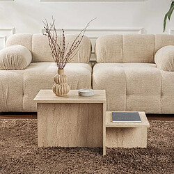 Hanah Home Table basse en aggloméré 80 x 40 x 40 cm Harmony beige.