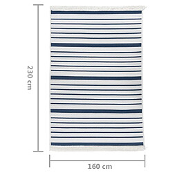 vidaXL Tapis Marine 160x230 cm Coton pas cher