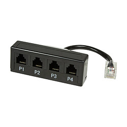 LogiLink Splitter pour téléphone, 4 ports, couleur: noir ()