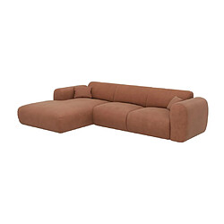 Acheter Vente-Unique Grand canapé d'angle gauche en tissu texturé terracotta POGNI de Maison Céphy