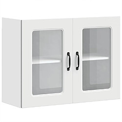 vidaXL Armoire murale de cuisine avec porte en verre Kalmar blanc