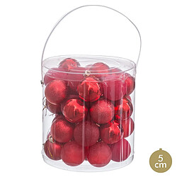 BigBuy Home Boules de Noël Rouge Plastique Ø 5 cm (40 Unités)