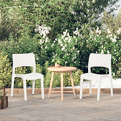 vidaXL Chaises de jardin lot de 2 Blanc Polypropylène 