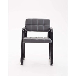 Avis Decoshop26 Chaise visiteur fauteuil de bureau sans roulette synthétique gris BUR10226