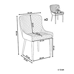 Avis Beliani Set de 2 Cuir PU Chaise de salle à manger Marron doré SOLANO