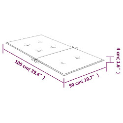 vidaXL Coussins de chaise à dossier bas lot de 2 modèle de feuille pas cher