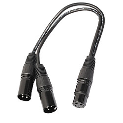 Avis 2x Y Splitteur Câble XLR 3 Pin Corde Connecteur Pour Microphone Audio