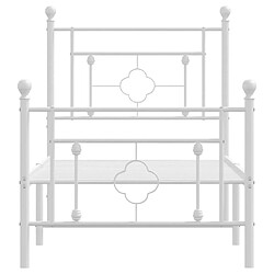 Maison Chic Cadre/structure de lit métal et tête de lit + pied de lit pour adulte - Lit Moderne Chambre blanc 75x190 cm -MN67304 pas cher