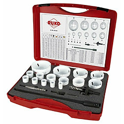 Ruko 126318 Coffret de scies cloches Premium HSS Co 8, 19 pièces