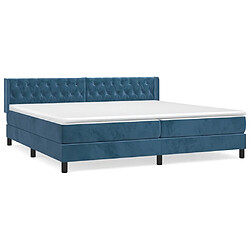 Maison Chic Lit Adulte - Lit simple Lit à sommier tapissier et matelas moelleux - Meuble de Chambre - Bleu foncé 200x200cm Velours -MN51846