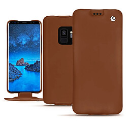 Housse cuir Samsung Galaxy S9 - Rabat vertical - Marron ( Nappa - Pantone #8B4720 ) - NOREVE