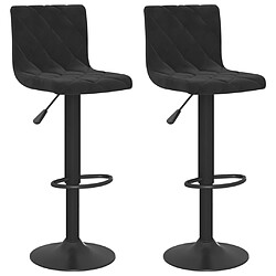 vidaXL Tabourets de bar lot de 2 Noir Velours